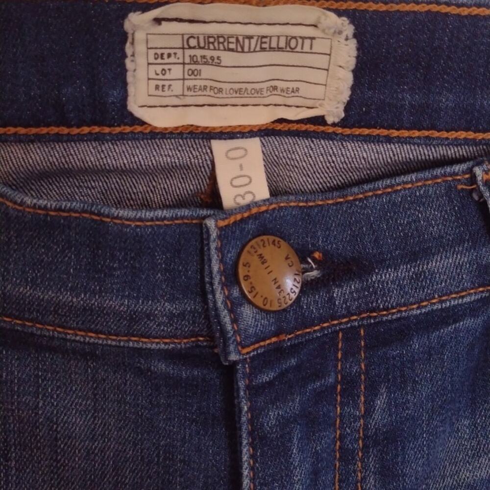 Current/Elliott Stiletto Niagara Destroy Distressed Denim Blue Skinny Jeans 30 - Picture 4 of 15